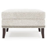 Kingston White/Cream Fabric Ottoman - Ornate Home