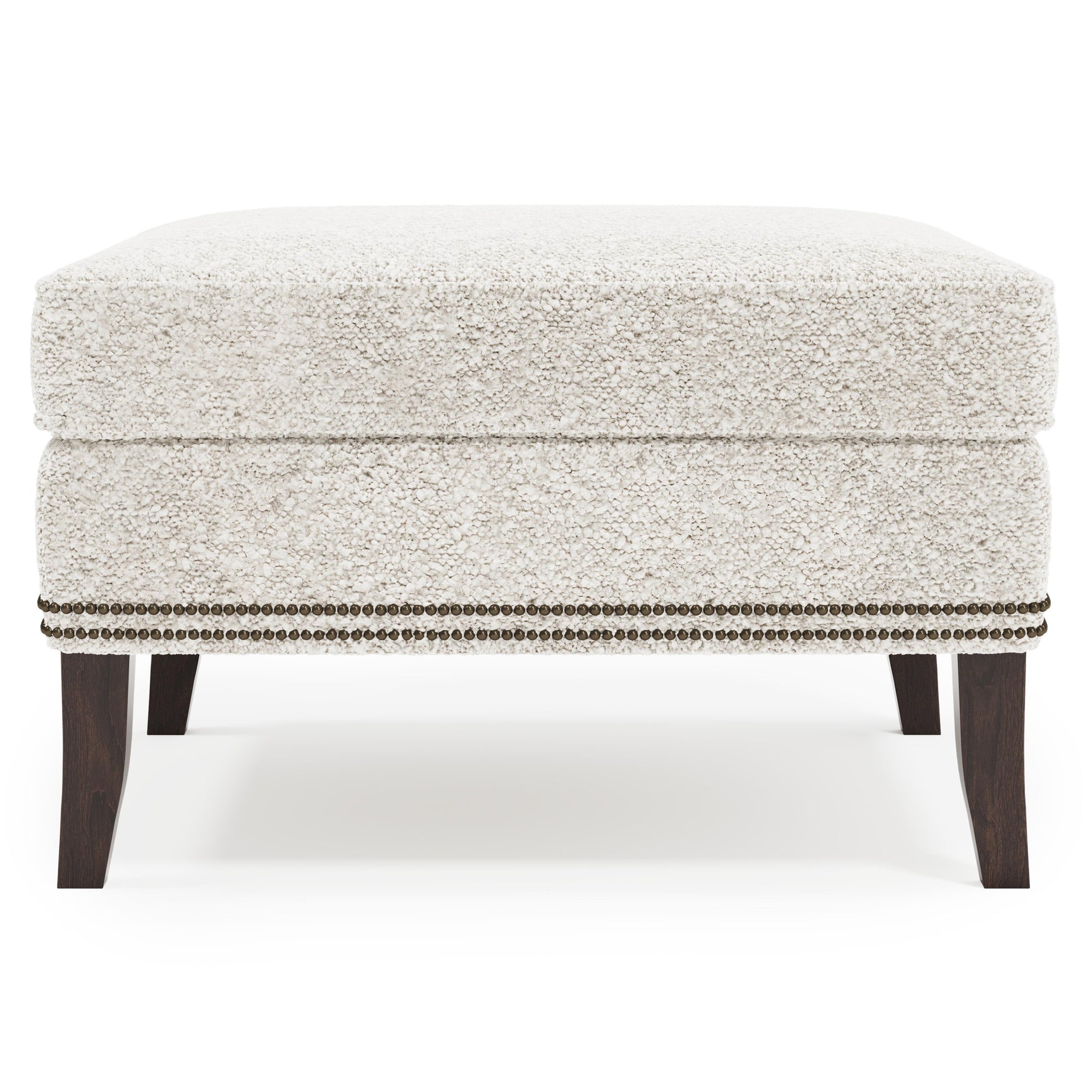 Kingston White/Cream Fabric Ottoman - Ornate Home