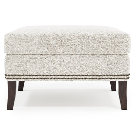 Kingston White/Cream Fabric Ottoman - Ornate Home