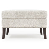 Kingston White/Cream Fabric Ottoman - Ornate Home