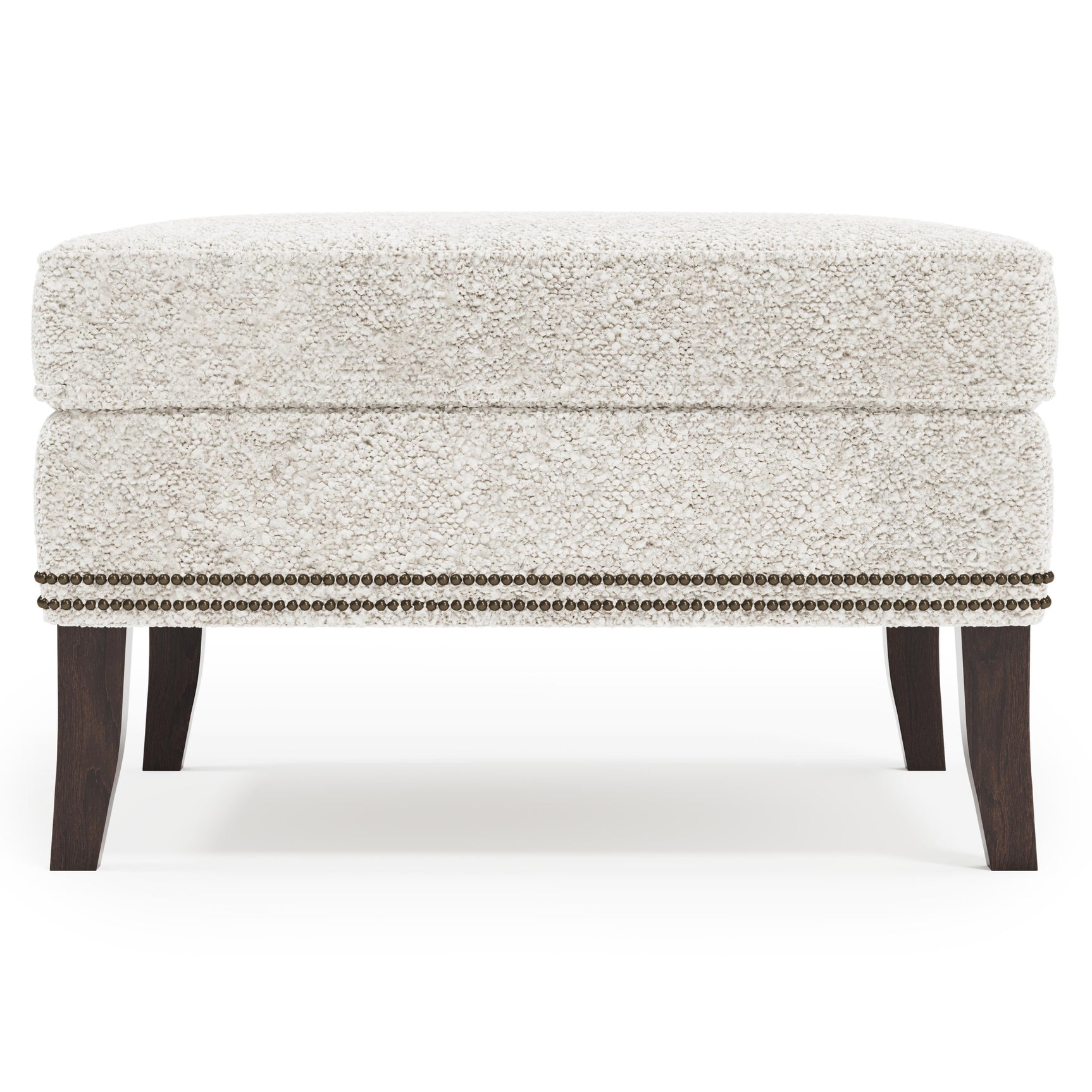 Kingston White/Cream Fabric Ottoman - Ornate Home
