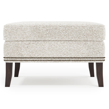 Kingston White/Cream Fabric Ottoman - Ornate Home