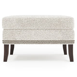 Kingston White/Cream Fabric Ottoman - Ornate Home