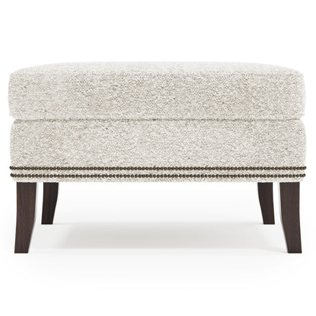 Kingston White/Cream Fabric Ottoman - Ornate Home