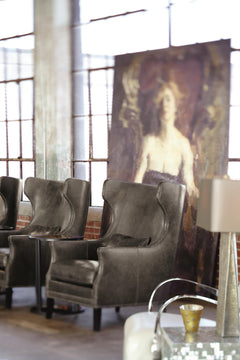 Kingston White/Cream Leather Chair - Ornate Home