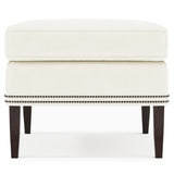Kingston White/Cream Leather Ottoman - Ornate Home