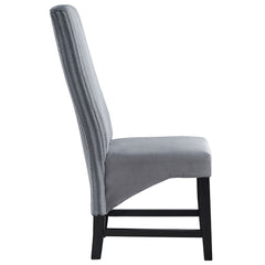 Kini Gray Corduroy & Black Side Chair (Set of 2) - Ornate Home
