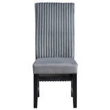 Kini Gray Corduroy & Black Side Chair (Set of 2) - Ornate Home