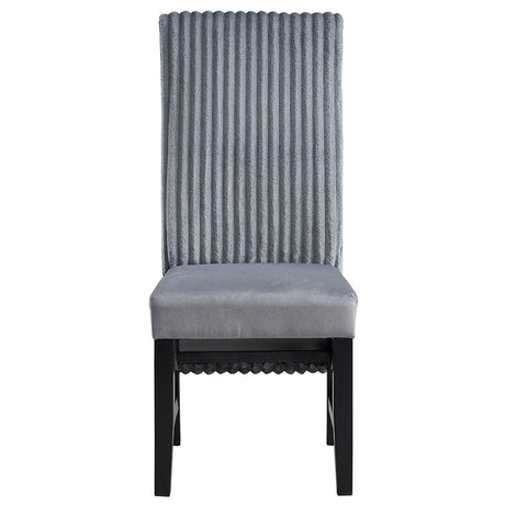Kini Gray Corduroy & Black Side Chair (Set of 2) - Ornate Home