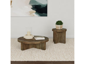 Kinkaid Brown 2-piece Solid Wood Coffee and End Table Set - Ornate Home
