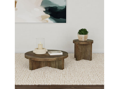 Kinkaid Brown 2-piece Solid Wood Coffee and End Table Set - Ornate Home