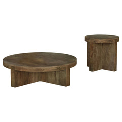 Kinkaid Brown 2-piece Solid Wood Coffee and End Table Set - Ornate Home