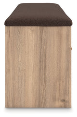 Kinlanni Tan/Brown Bedroom UPH Storage Bench (Online Special Price) - Ornate Home