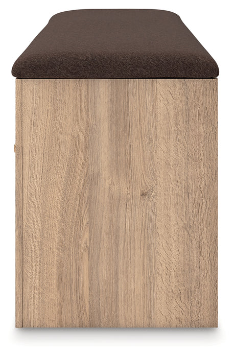 Kinlanni Tan/Brown Bedroom UPH Storage Bench - Ornate Home