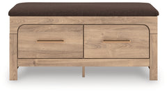 Kinlanni Tan/Brown Bedroom UPH Storage Bench - Ornate Home