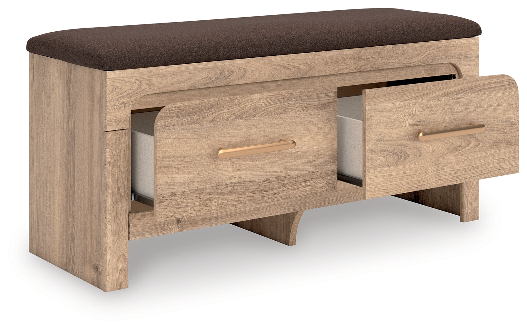 Kinlanni Tan/Brown Bedroom UPH Storage Bench - Ornate Home