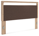 Kinlanni Tan/Brown King UPH Panel Headboard (Online Special Price) - Ornate Home