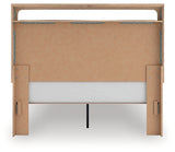 Kinlanni Tan/Brown Queen Upholstered Panel Bed, Dresser and Mirror (Online Special Price) - Ornate Home