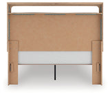 Kinlanni Tan/Brown Queen Upholstered Panel Bed, Dresser and Mirror - Ornate Home