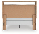 Kinlanni Tan/Brown Queen Upholstered Panel Bed, Dresser and Mirror - Ornate Home