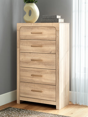 Kinlanni Tan Five Drawer Chest - Ornate Home