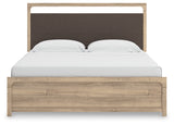 Kinlanni Tan King Upholstered Panel Bed (Online Special Price) - Ornate Home