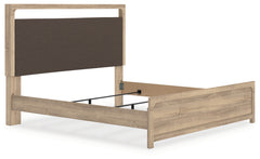 Kinlanni Tan King Upholstered Panel Bed - Ornate Home