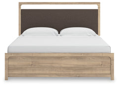 Kinlanni Tan King Upholstered Panel Bed - Ornate Home