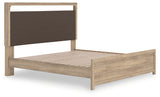 Kinlanni Tan King Upholstered Platform Bed (Online Special Price) - Ornate Home