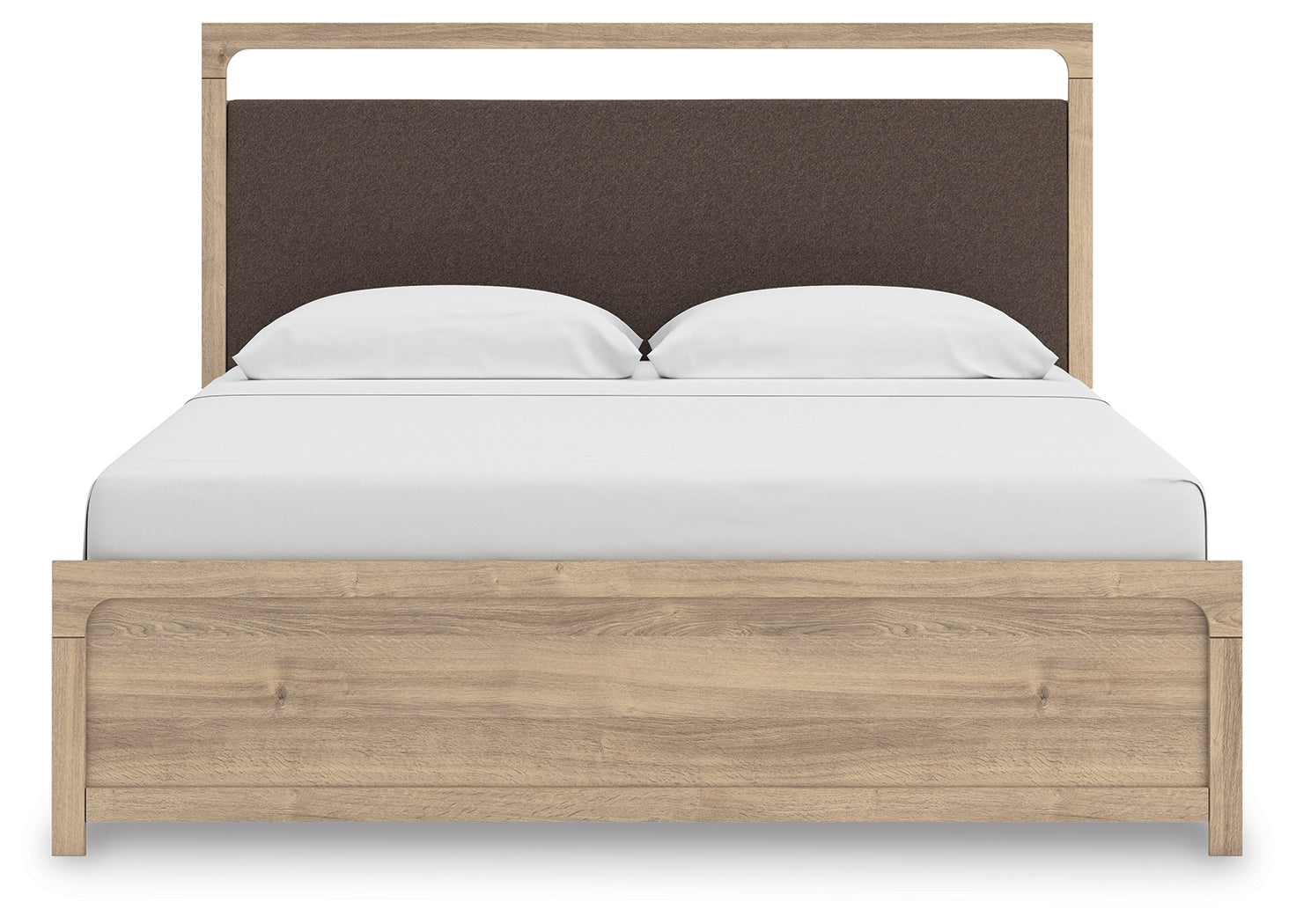 Kinlanni Tan King Upholstered Platform Bed (Online Special Price) - Ornate Home