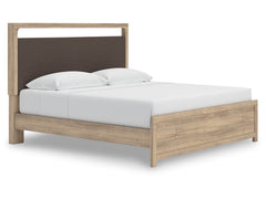Kinlanni Tan King Upholstered Platform Bed - Ornate Home