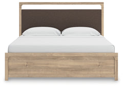 Kinlanni Tan King Upholstered Platform Bed - Ornate Home
