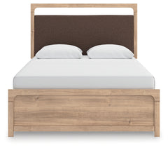 Kinlanni Tan Queen Upholstered Panel Bed - Ornate Home