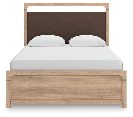 Kinlanni Tan Queen Upholstered Panel Bed - Ornate Home