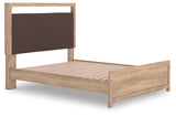 Kinlanni Tan Queen Upholstered Platform Bed (Online Special Price) - Ornate Home