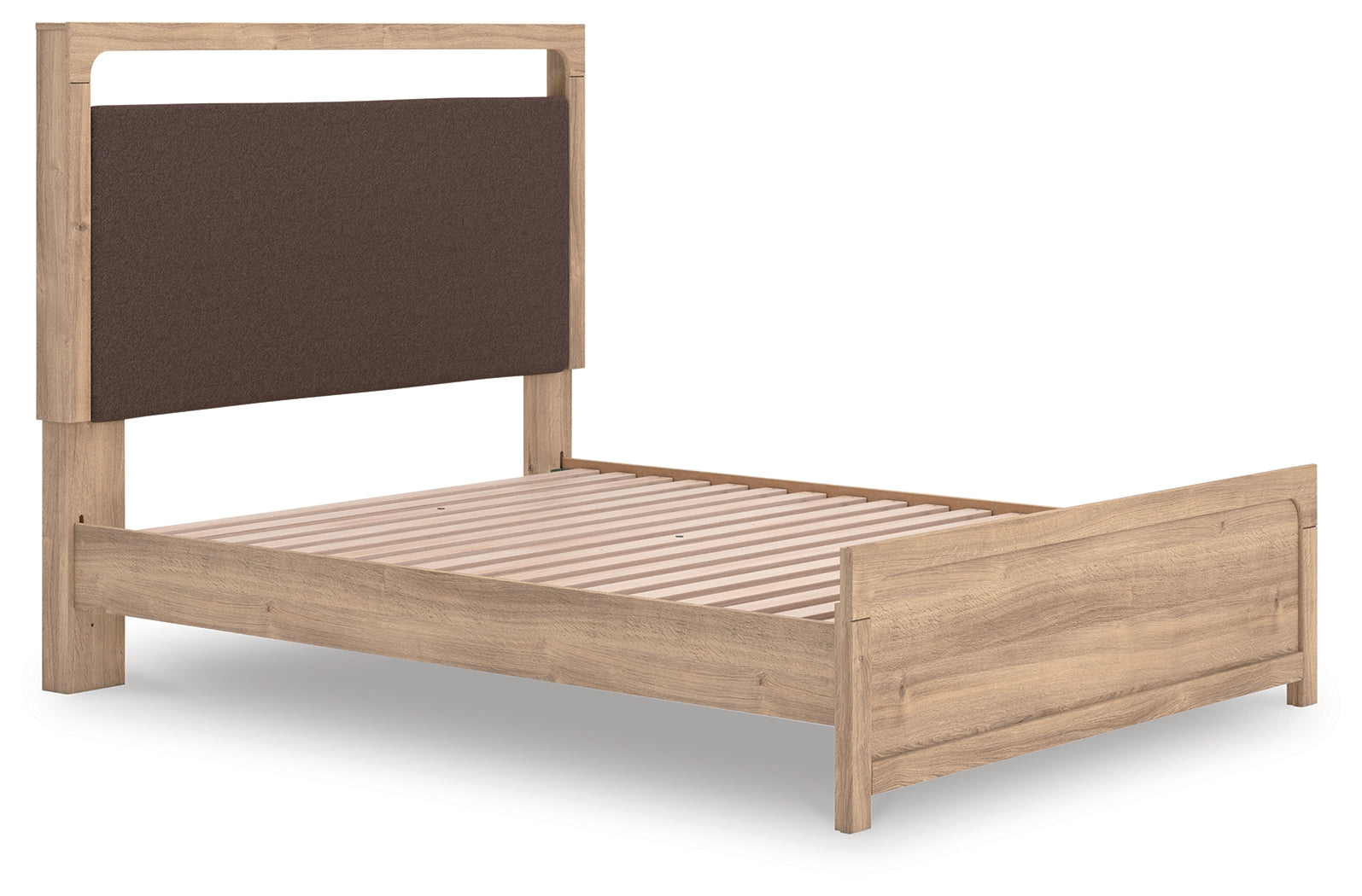 Kinlanni Tan Queen Upholstered Platform Bed (Online Special Price) - Ornate Home