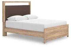 Kinlanni Tan Queen Upholstered Platform Bed - Ornate Home