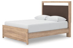 Kinlanni Tan Queen Upholstered Platform Bed - Ornate Home