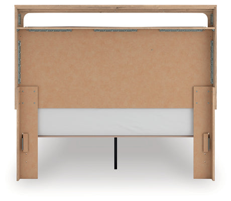 Kinlanni Tan Queen Upholstered Platform Bed - Ornate Home