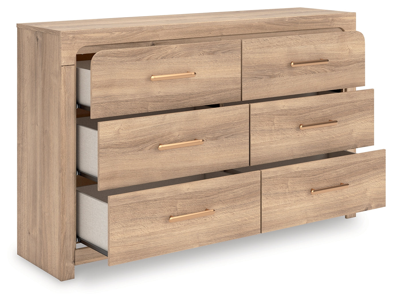 Kinlanni Tan Six Drawer Dresser - Ornate Home