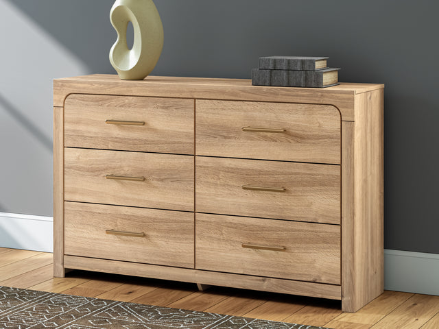 Kinlanni Tan Six Drawer Dresser - Ornate Home