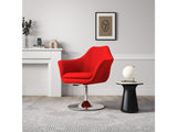 Kinsey Adjustable Height Swivel Accent Chair in Red and Polished Chrome (set of 2) - Ornate Home