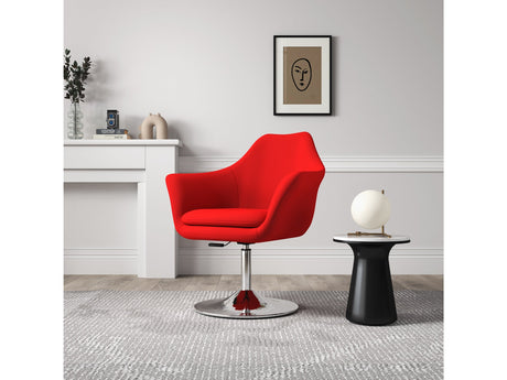 Kinsey Adjustable Height Swivel Accent Chair in Red and Polished Chrome (set of 2) - Ornate Home
