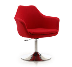 Kinsey Adjustable Height Swivel Accent Chair in Red and Polished Chrome (set of 2) - Ornate Home