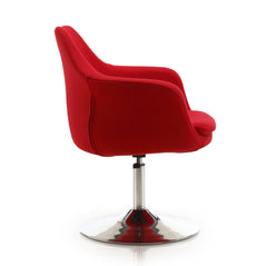 Kinsey Adjustable Height Swivel Accent Chair in Red and Polished Chrome (set of 2) - Ornate Home