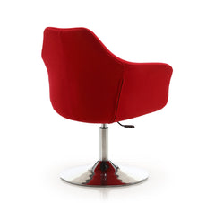 Kinsey Adjustable Height Swivel Accent Chair in Red and Polished Chrome (set of 2) - Ornate Home