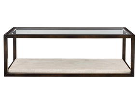 Kinsley Bronze/White Travertine Cocktail Table - Ornate Home