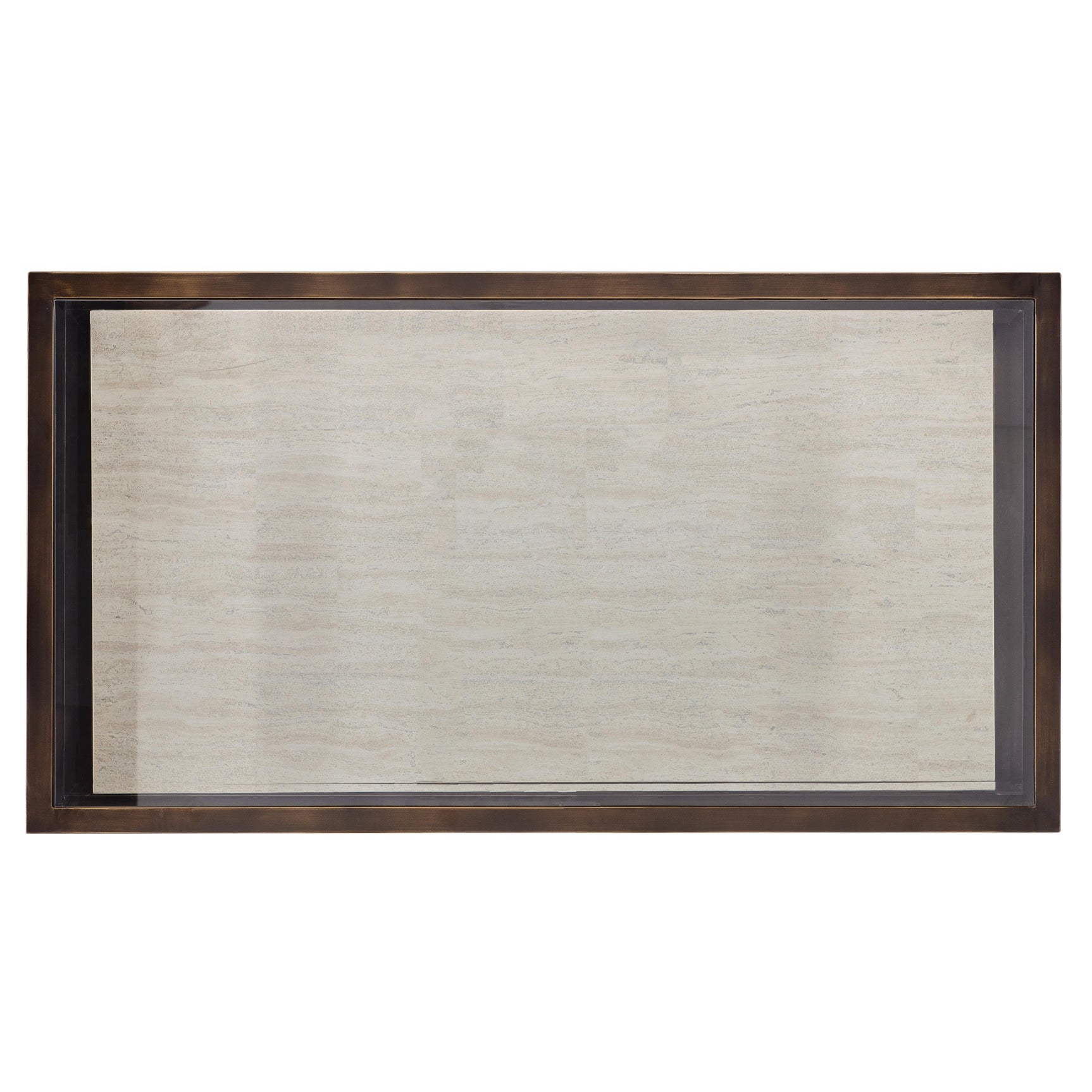 Kinsley Bronze/White Travertine Cocktail Table - Ornate Home