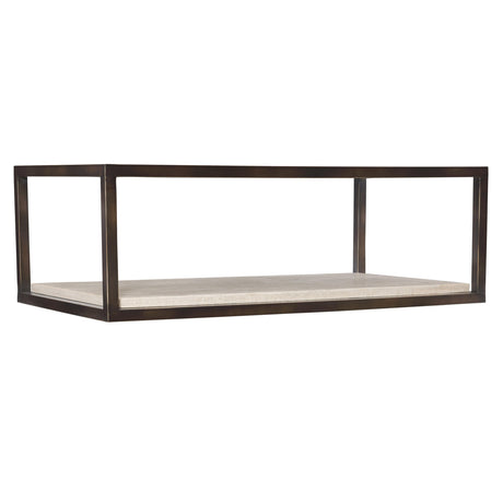 Kinsley Bronze/White Travertine Cocktail Table - Ornate Home