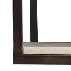 Kinsley Bronze/White Travertine Cocktail Table - Ornate Home